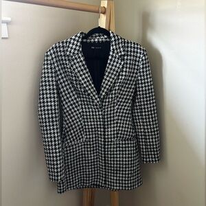 Zara Black and White Houndstooth Dress